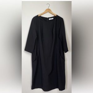 M.M. Lafleur Etsuko Dress Black Sheath Pockets LBD Classic Career   XXL 2+